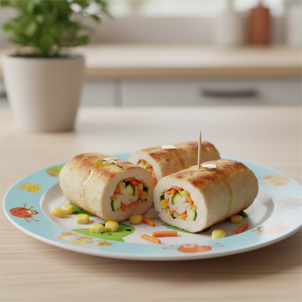 Куриные Рулетики с Кукурузой и Овощами